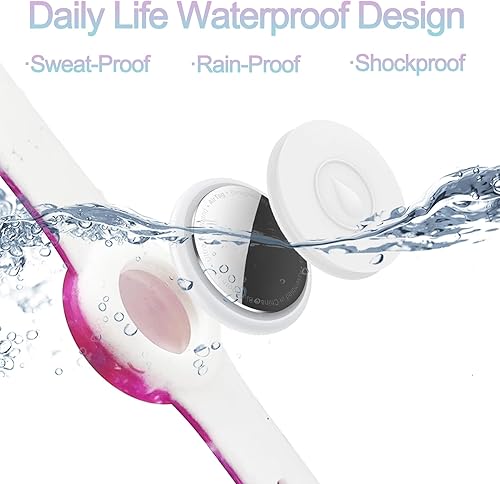 Miniatura 3 de Paquete de 2 pulseras impermeables AirTag para niños, pulsera impresa oculta para Apple AirTag, funda de silicona para AirTag con rastreador GPS
