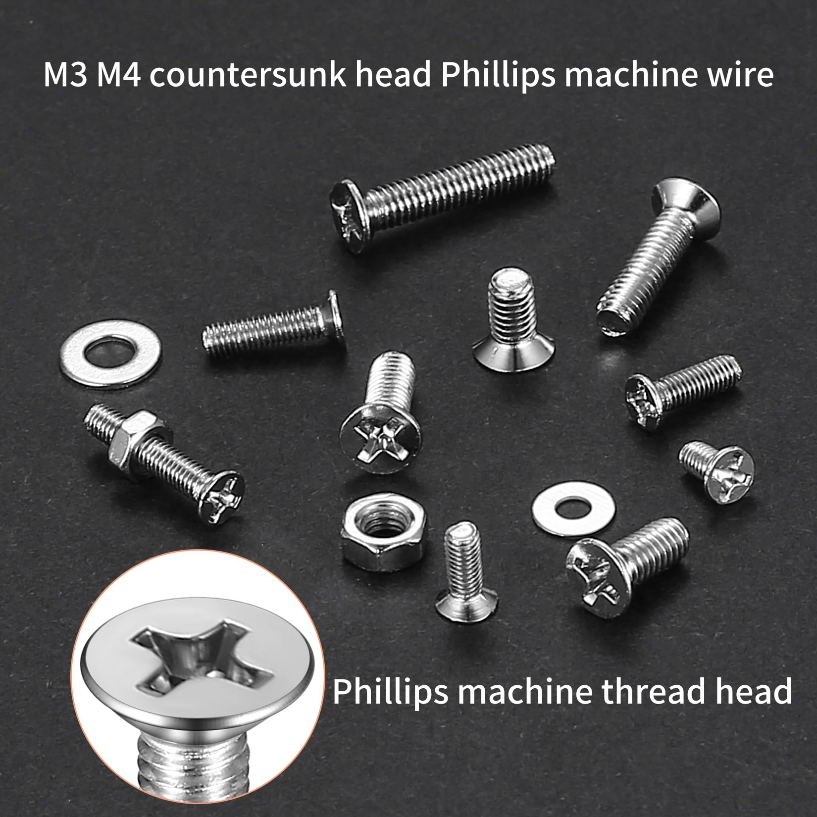 Kit Viti E Dadi M3 M4 - 790 Pezzi Completo Con Testa Svasata E Piatta | Set Bulloneria Professionale - Foto 12