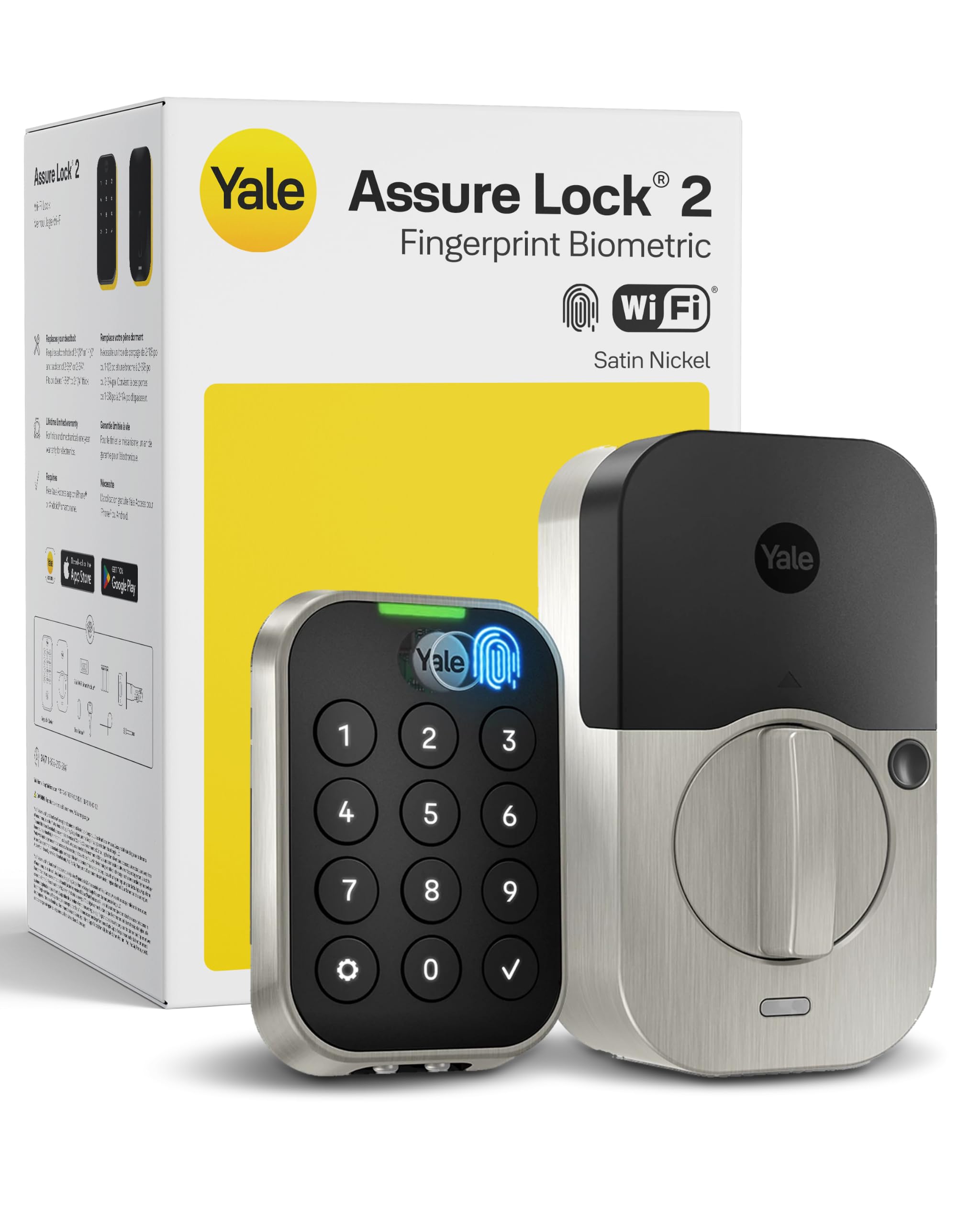 Photo 1 of Yale WiFi Smart Lock Deadbolt, Keypad & Fingerprint Access, Keyless Entry