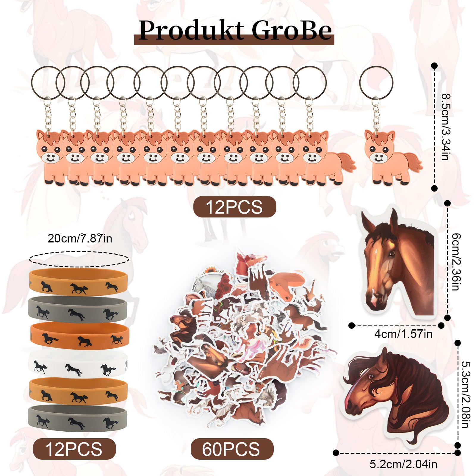72-teiliges Cowboy Western Partyset – Mit Pferdefiguren, Armbändern & Tattoos Für Kindergeburtstag