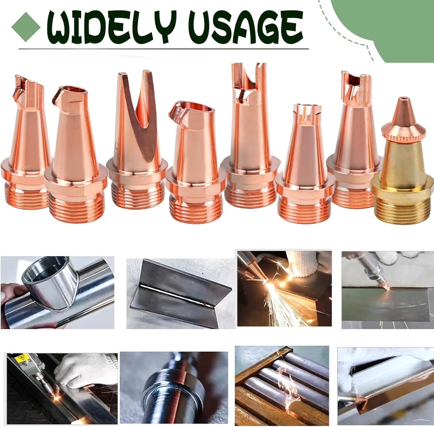 M16 Laser Welding Nozzle Kit Copper Nozzles with Scale Tube for Portable Laser Welding Gun Laser Machine Wire Feeding (Nozzles Set)