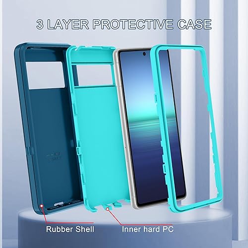 Miniatura 2 de I-HONVA Funda para Google Pixel 7 con 2 protectores de pantalla + 2 protectores de lente de cámara, resistente a prueba de golpes, 3 capas,