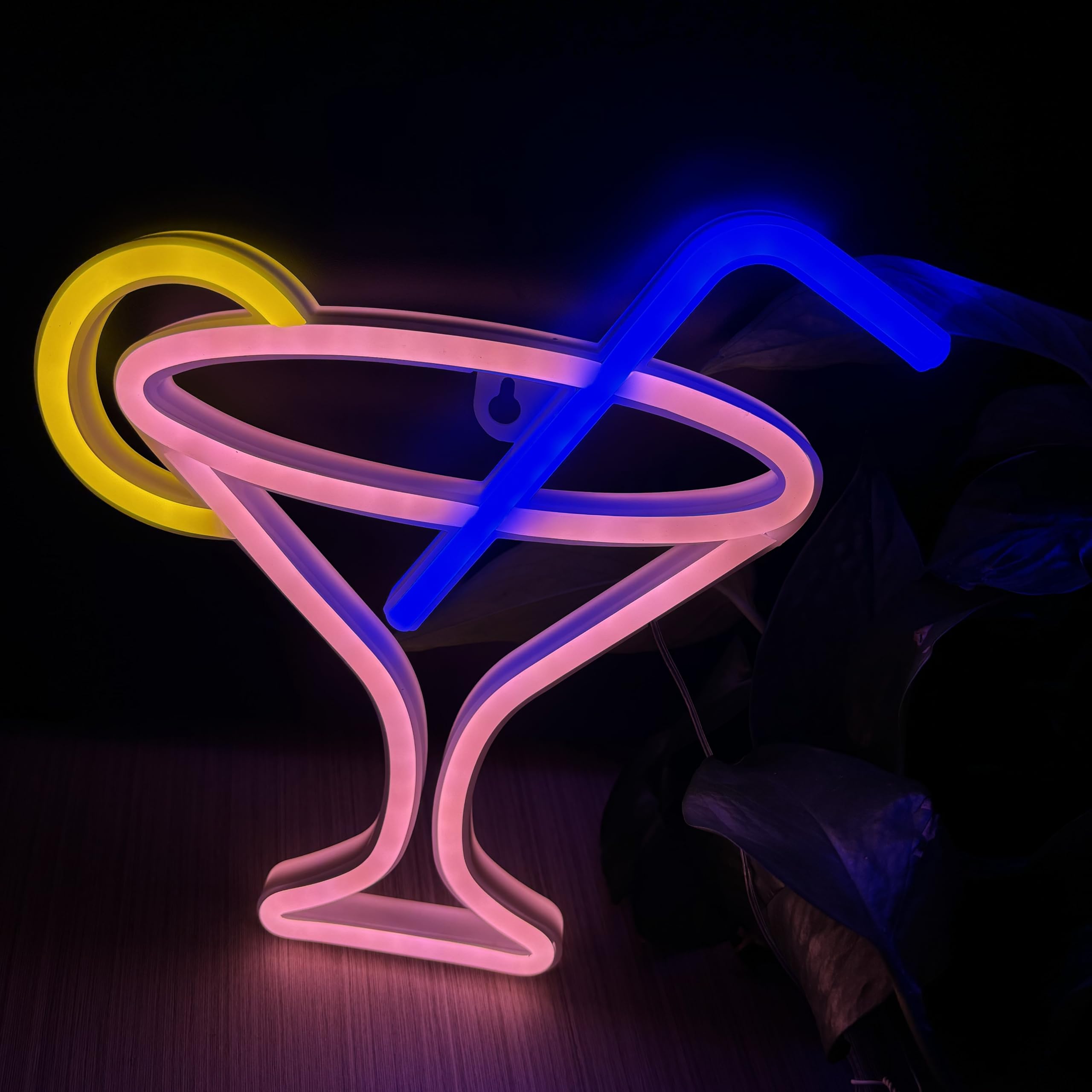 Cocktails Neon Sign for Wall Decor ,Cocktails Happy Hour Neon Sign Man Cave Bar Home Art Neon Light Handmade LED Neon Lights Signs for Bedroom Beer Bar Neon Light Sign Hotel Party Club — image 1