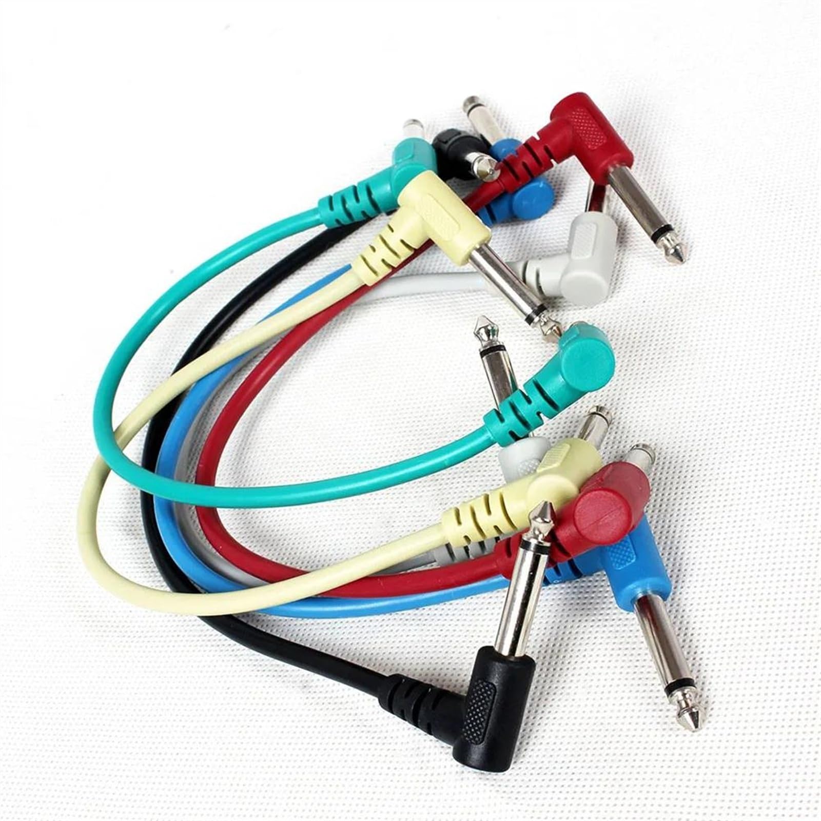 6 Stück Gitarren-Patchkabel, 6,35 Mm Winkelstecker, Kein Lärm, Abgeschirmtes Kabel Für Gitarren-Effektpedale Audiokabel für Gitarreninstrumente