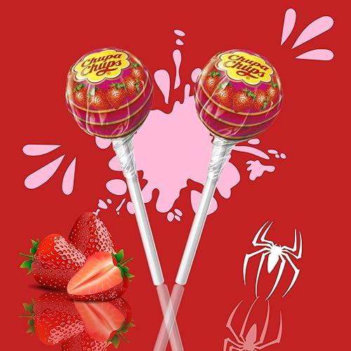 Miniatura 5 de Papel para el día de San Valentín, diseño de Spiderman en forma de corazón, soporte para dulces de personajes, dos paletas de fresa envueltas