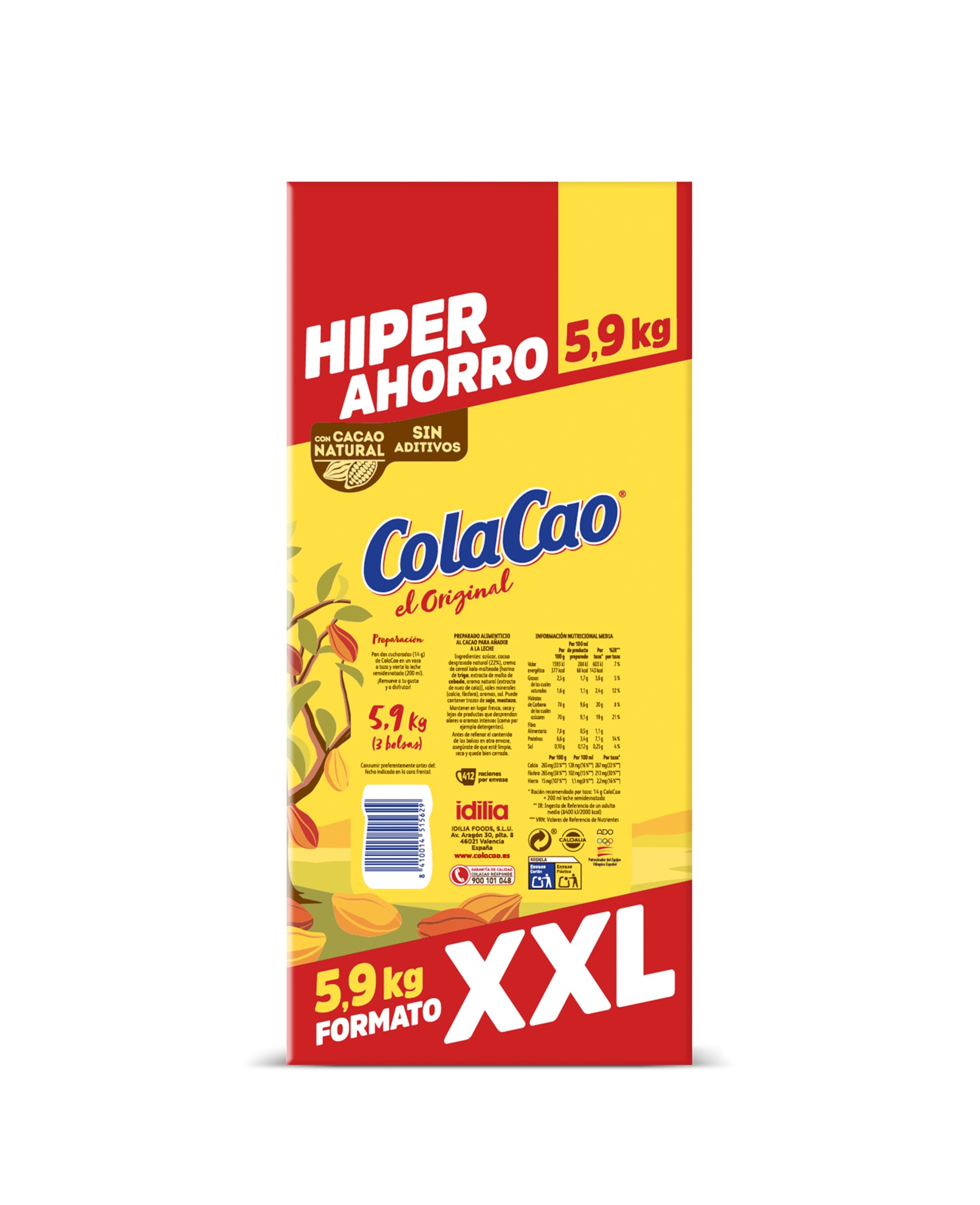 ColaCao Original, Cacao Soluble Natural sin Aditivos, Formato Ahorro XXL, 5,9 kg — view 3