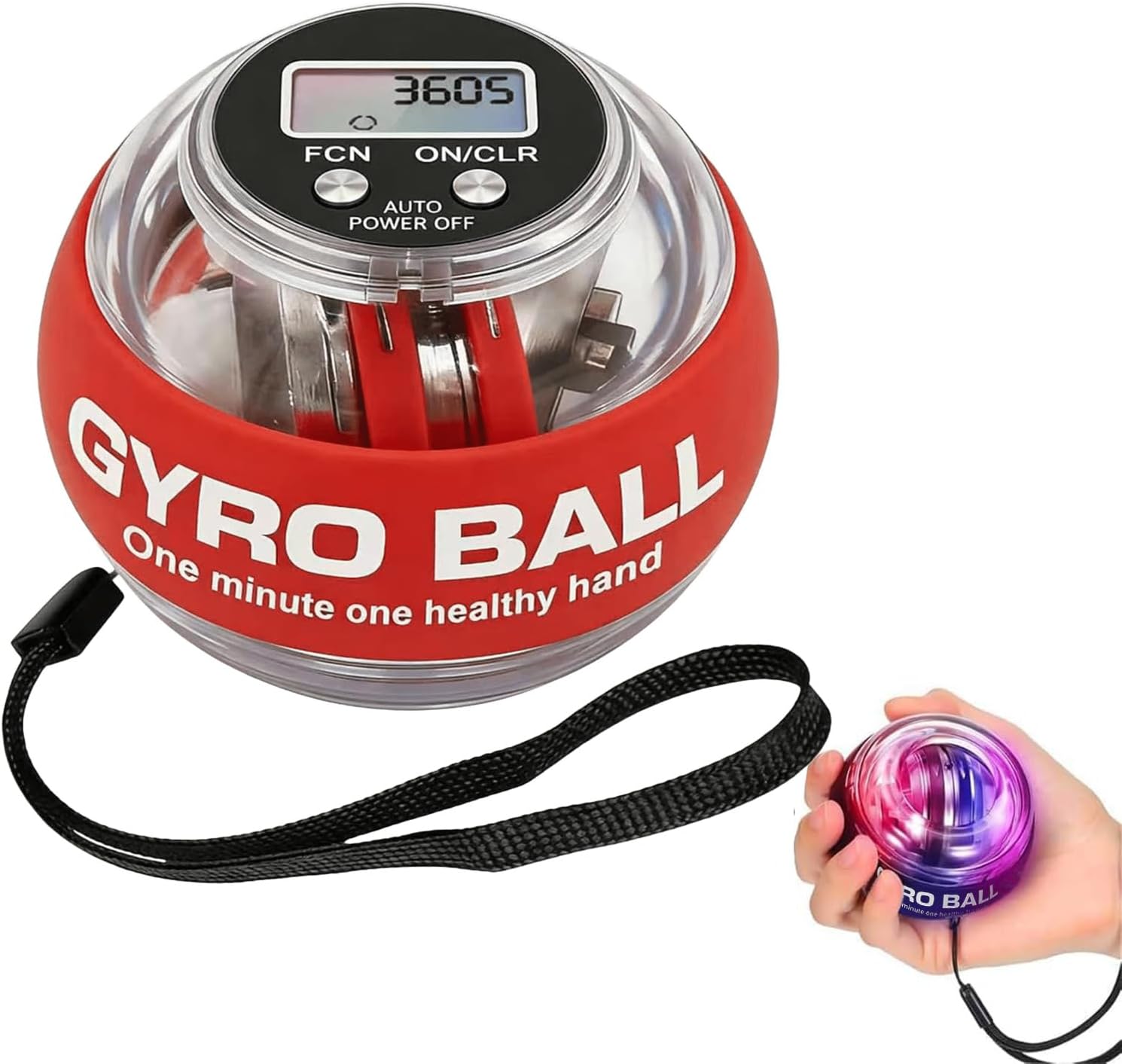 Torque Ball Hand Exerciser,Gyro Ball Hand Wrist Exerciser with Counter,Compact and Portable,Auto-Start Colorful Lighting,Designed for Fitness Enthusiasts and Office Workers