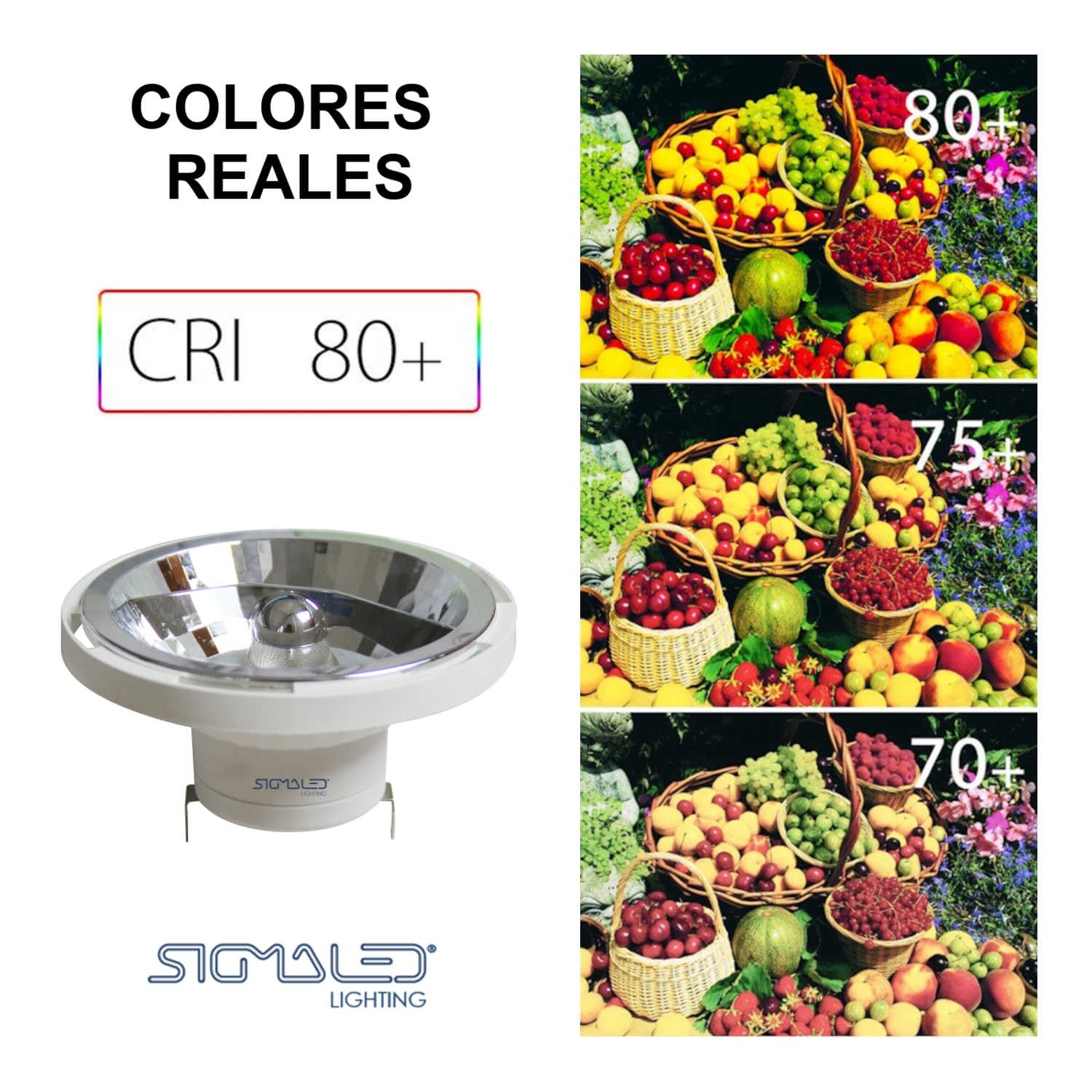 Sigmaled lighting, FOCO LED AR111 G53 14W (=120W halógeno), 1050 lúmenes, blanco Natural 4000K, 12V AC/DC, Bombilla led AR111, Pack 5