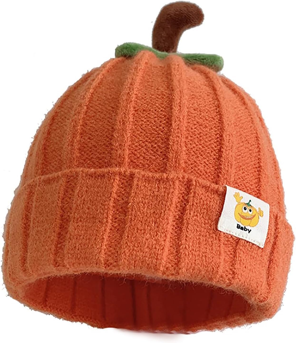 Pumpkin Knitted Beanie Hat Winter Thick Warm Soft Cute Hat Capfor Infant Kids Toddler Boys Girls for Halloween