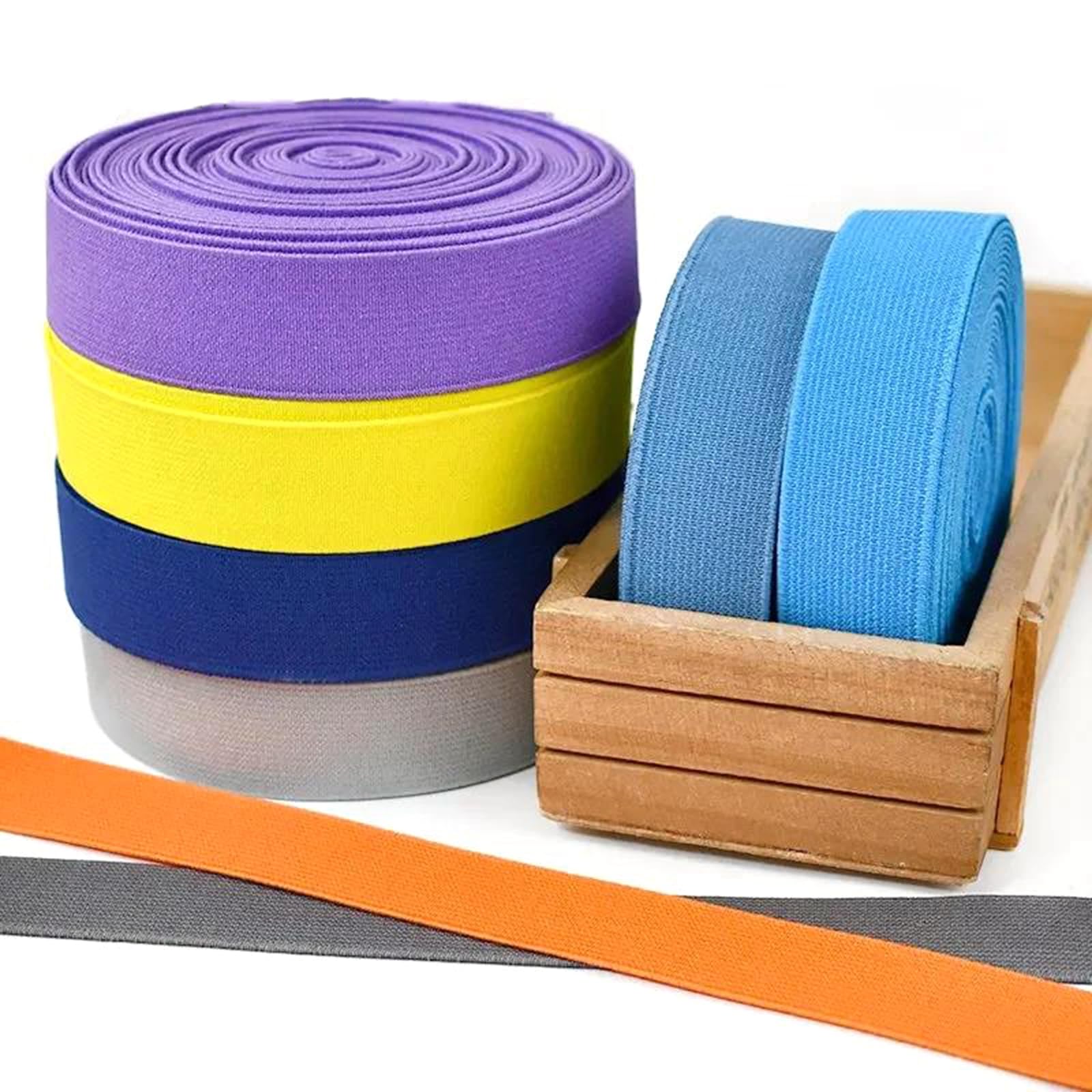 Bandas elásticas Banda elástica Ancha y Plana Banda elástica de 7 Metros (20-50 mm) for Coser Pantalones, Ropa, Cinturilla, Accesorios de Costura DIY, 40 mm(S033,40mm)