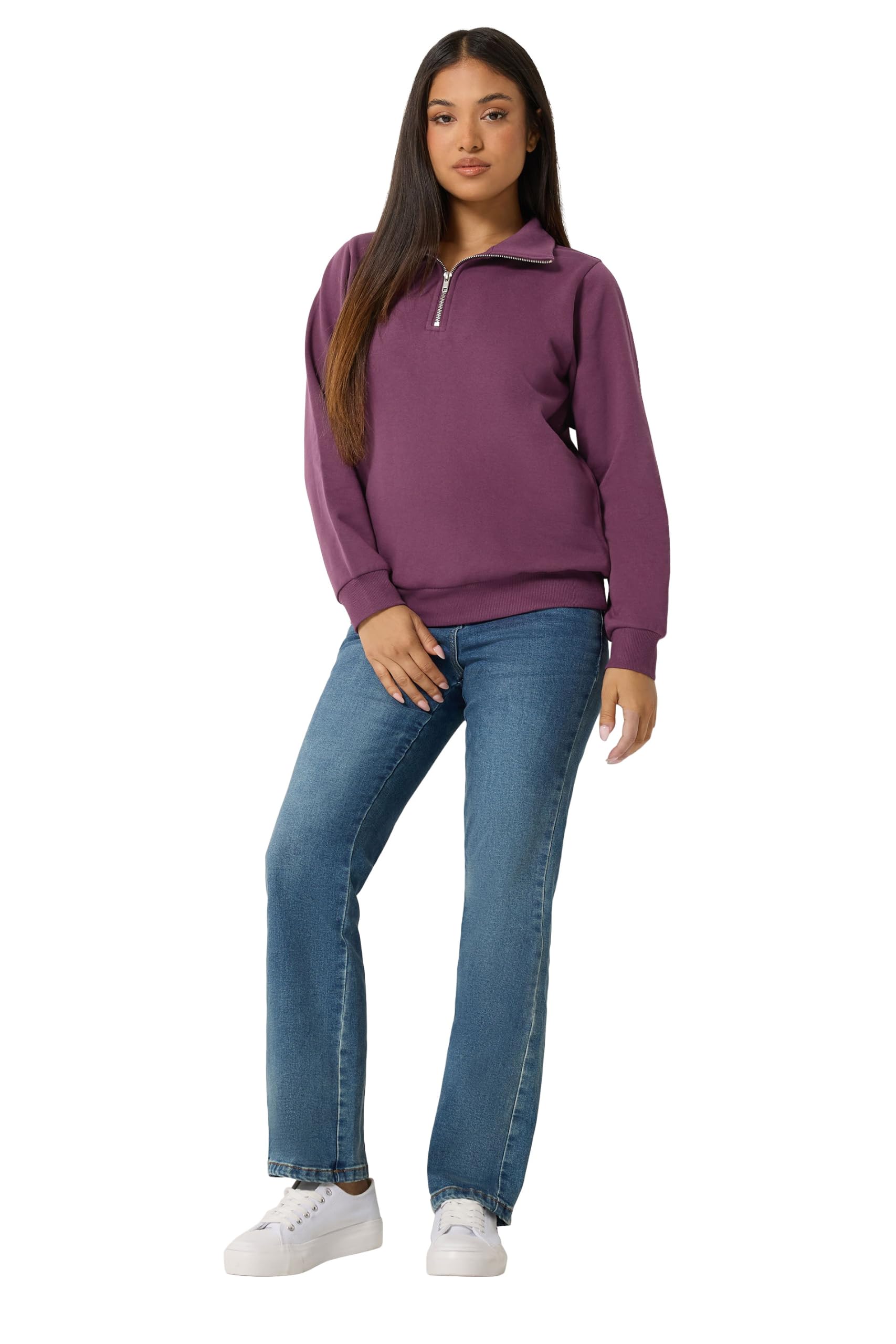 M&Co Petite Quarter Zip Sweatshirt - Women's