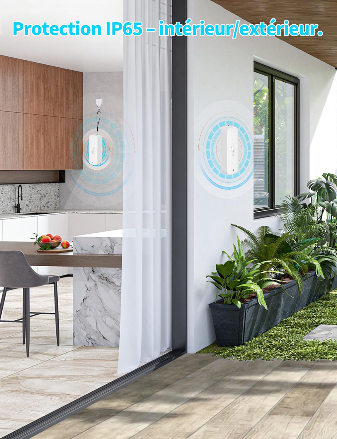 Station Météo WiFi Intérieur Extérieur avec 4 Thermomètre Hygromètre Sans Fil avec Date et Prévisions, Compatible Tuya/Smart Life pour Maison, Cave à vin, Serre