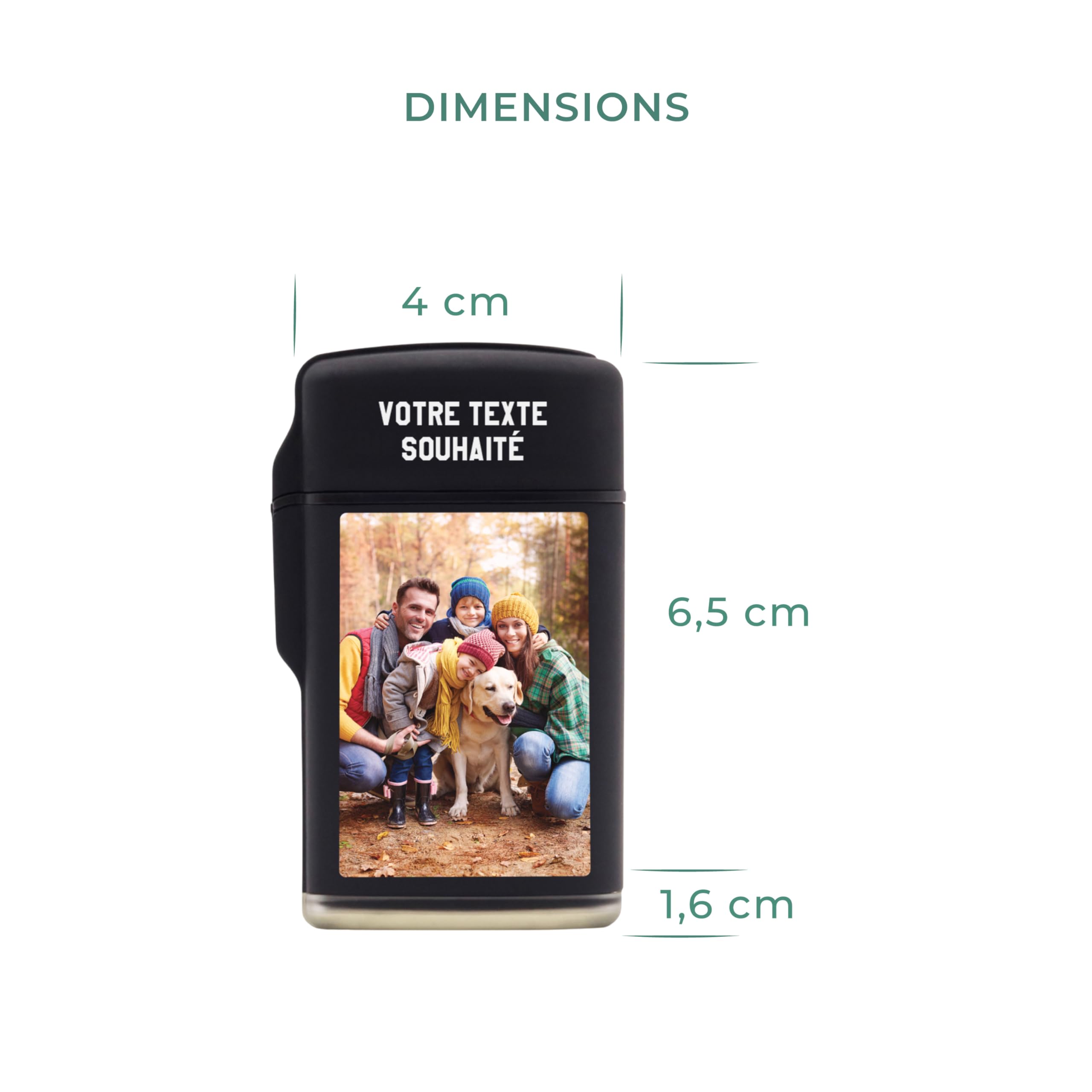LAUBLUST Briquet personnalisé pour Homme avec Photo, Noir | Cadeaux personnalisés pour Hommes avec Gravure
