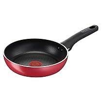 Lagostina Cucina Mediterranea Padella Ø 20 cm per Induzione, Alluminio Antiaderente, con Indicatore Cottura Thermo-Signal, Rosso