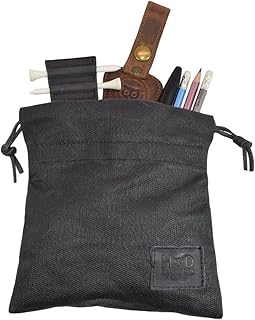 Hide & Drink, Golf Valuables Field Pouch, Golf Bag, Multipurpose Pouch with String, Sport Organizer, Waxed Canvas, Handmade