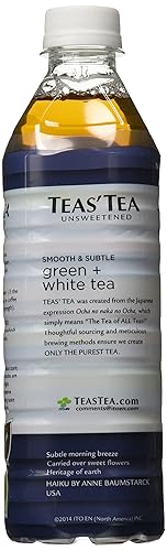 Vista 6 de Teas' Tea Verde sin azúcar + blanco, 16.9 onzas líquidas (paquete de 12)