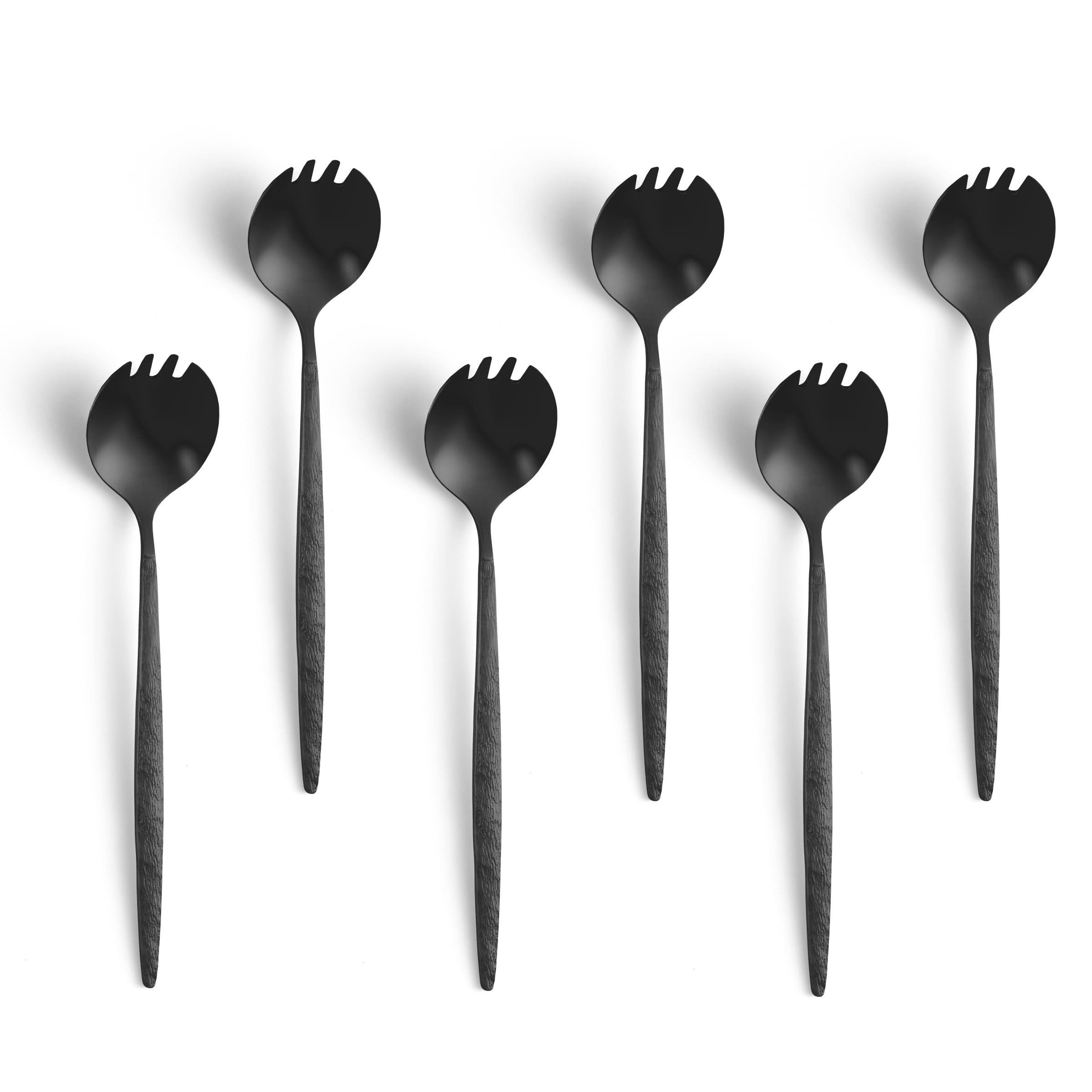 Juntos Shared Dining Flatware Collection by Amefa – Spork, Stainless Steel, Black, Pack of 6, Model 0905ATHCAASP6