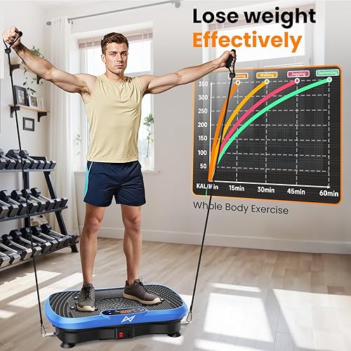 Miniatura 4 de AXV Vibration Plate Fitness Platform Exercise Machine Vibrating Shaking Full Body Shaker Workout Vibrate Stand Shake Board Sport Gym for Weight Loss