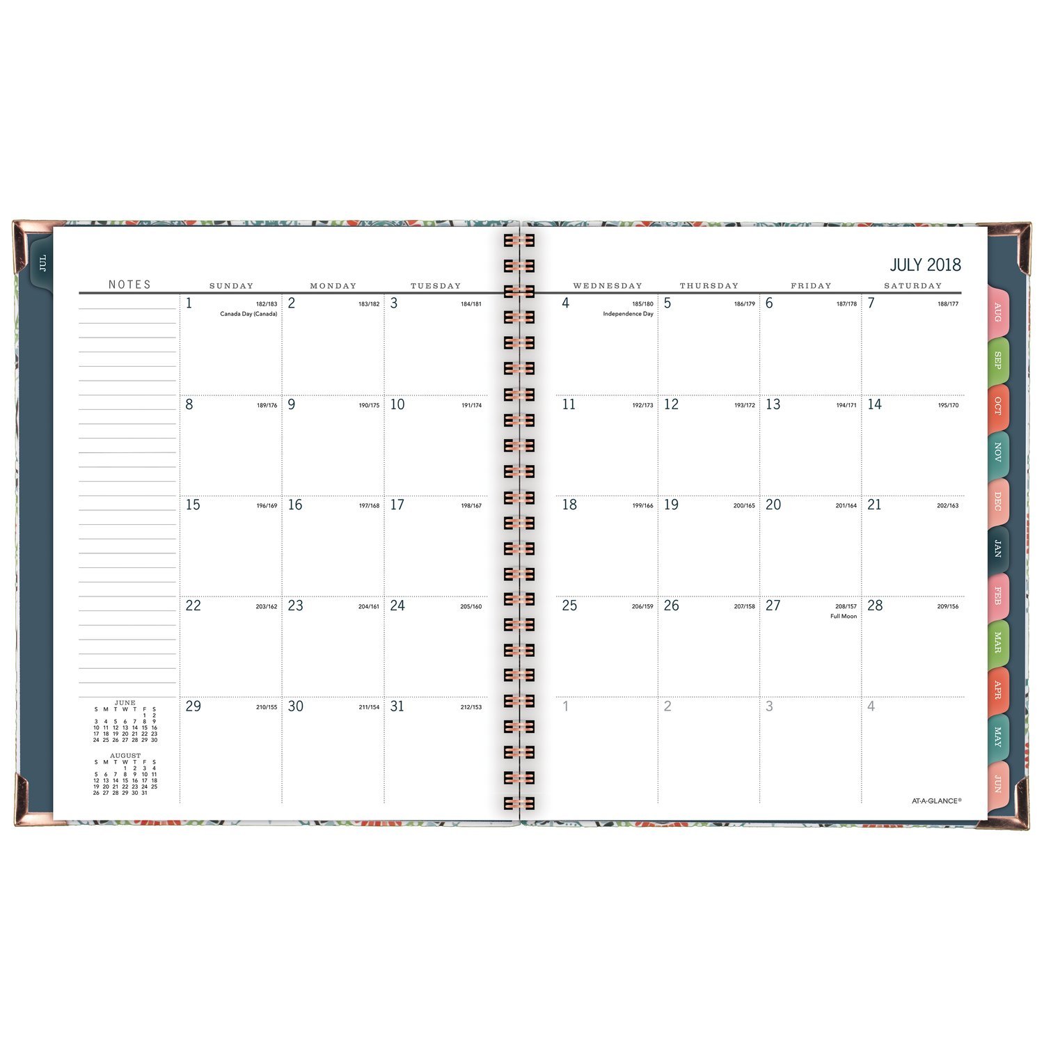 Einen Blick Akademischer Wochen/Monatsplaner, Juli 2018 – Juni 2019, 6–7/20,3 cm X 8–3/10,2 cm Hardcover, Badge Tile (6124t-805 a)