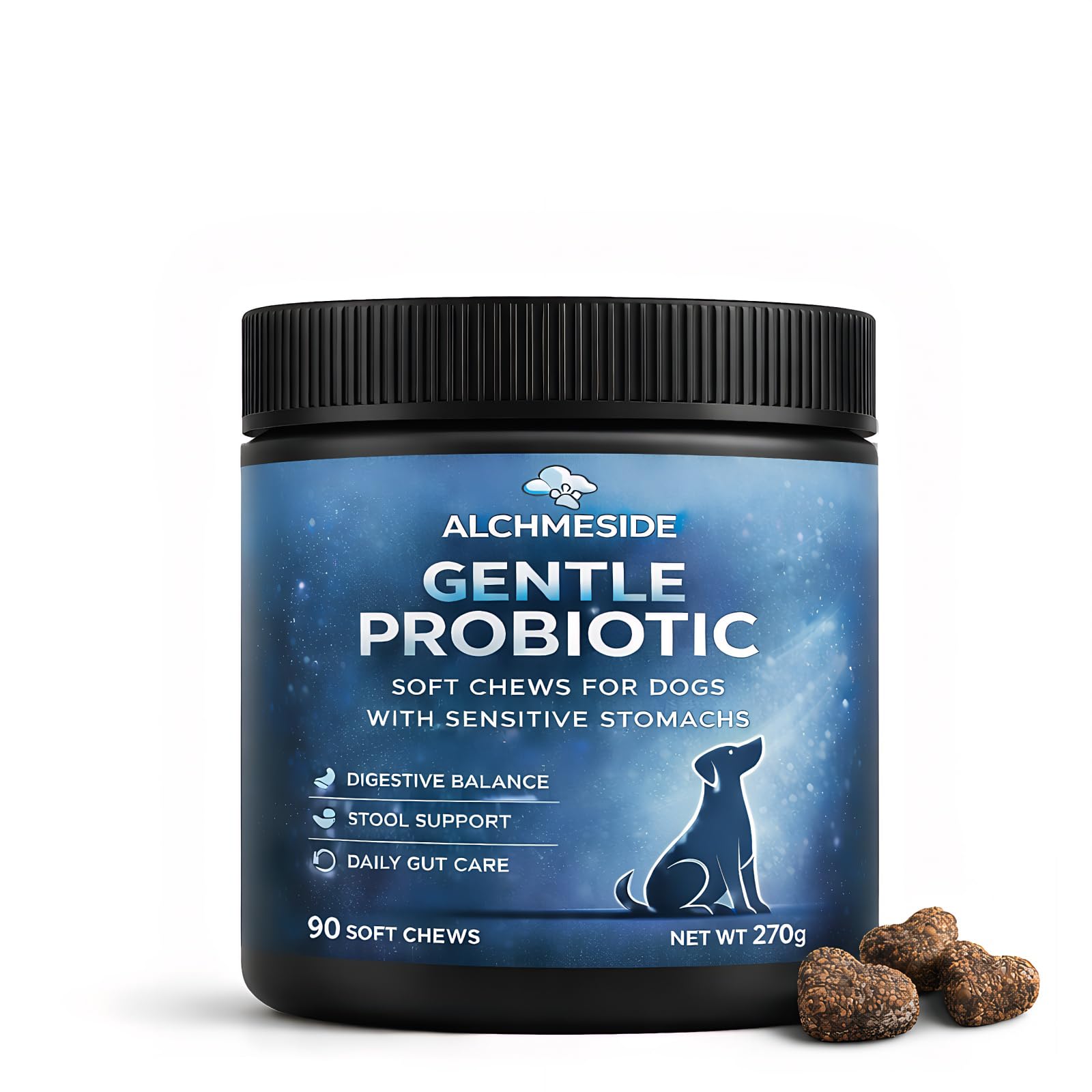 Probiotics for Dogs – Dog Probiotic Soft Chews for Digestive & Gut Health, Yeast Balance,3 Billion CFU with Prebiotic Inulin & Pumpkin, Gentle Formula for Sensitive Stomachs, Chicken Flavor, 90 Count