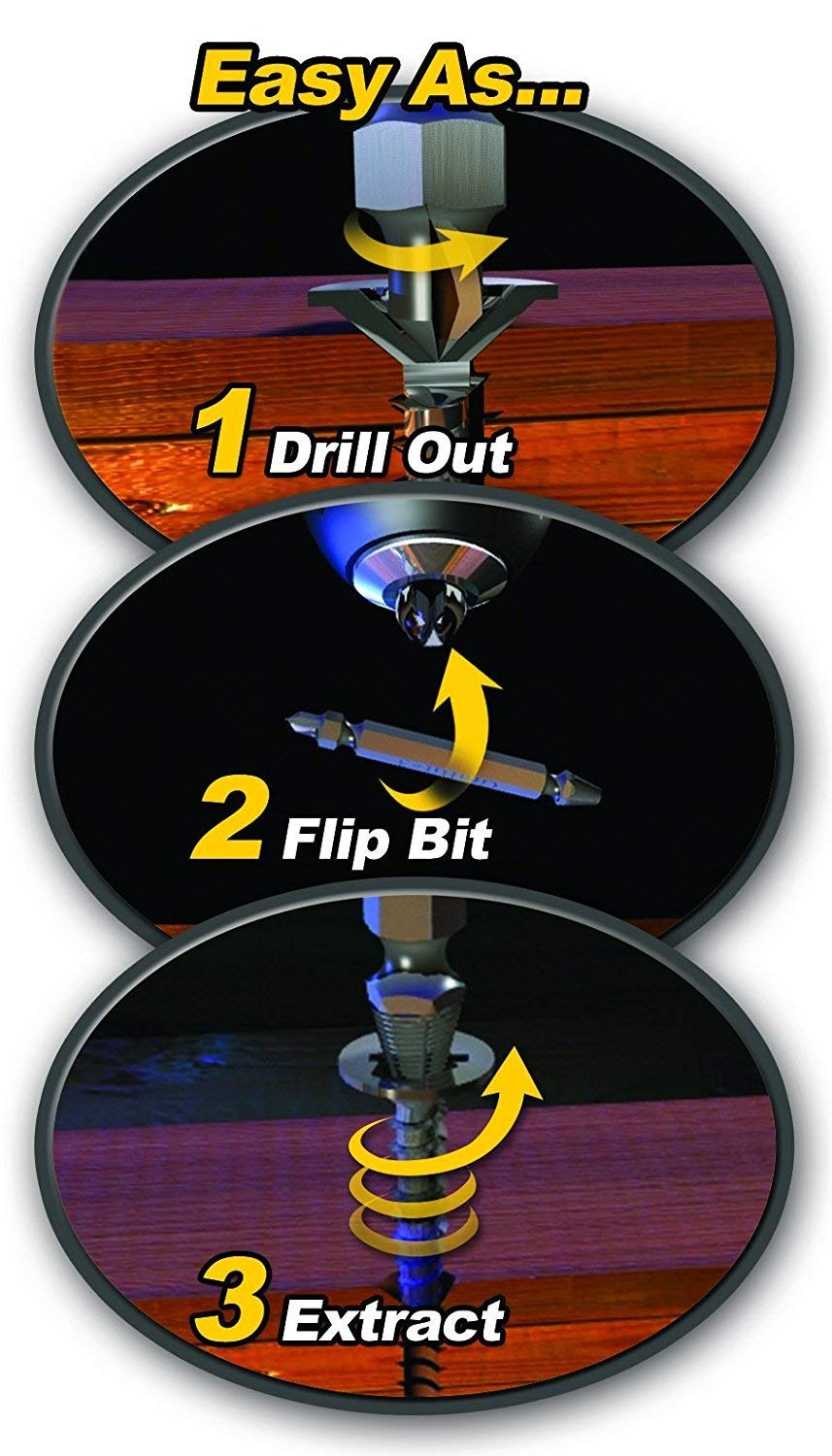 Smitex Damaged Screw/Bolt Extractor 4 Piece Set for Any Size 4