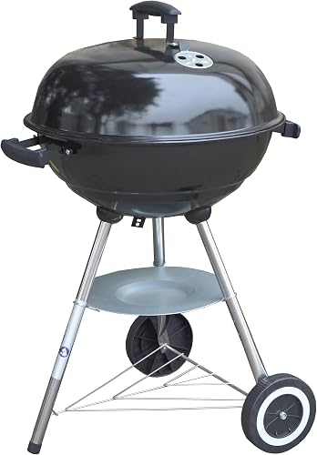Panana Round Charcoal BBQ โ Portable Barrel Barbecue with Warming Rack, Temperature Gauge, Wheels, Large Cooking Grill,Portable BBQ Use Anywhere In Your Garden (#7)