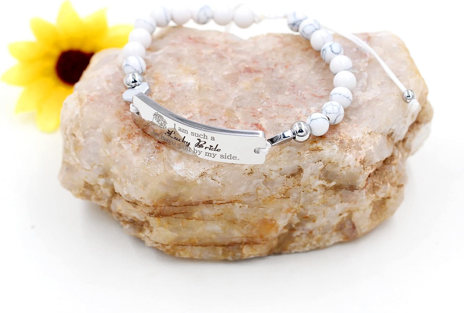 Wedding Bridesmaid Bracelets for Friends Women Men,Thank You Bracelets for Wedding Gift,Wedding Souvenir Thanksgiving Bracelets for Bridesmaid Best Friends Families