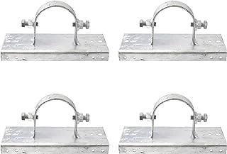 Chain Link Fence 3" [2 7/8" OD] x 8" Wood to Steel Post Adapters | Adapter Brackets | Wood Fence Steel Post Bracket (Pack of 4)