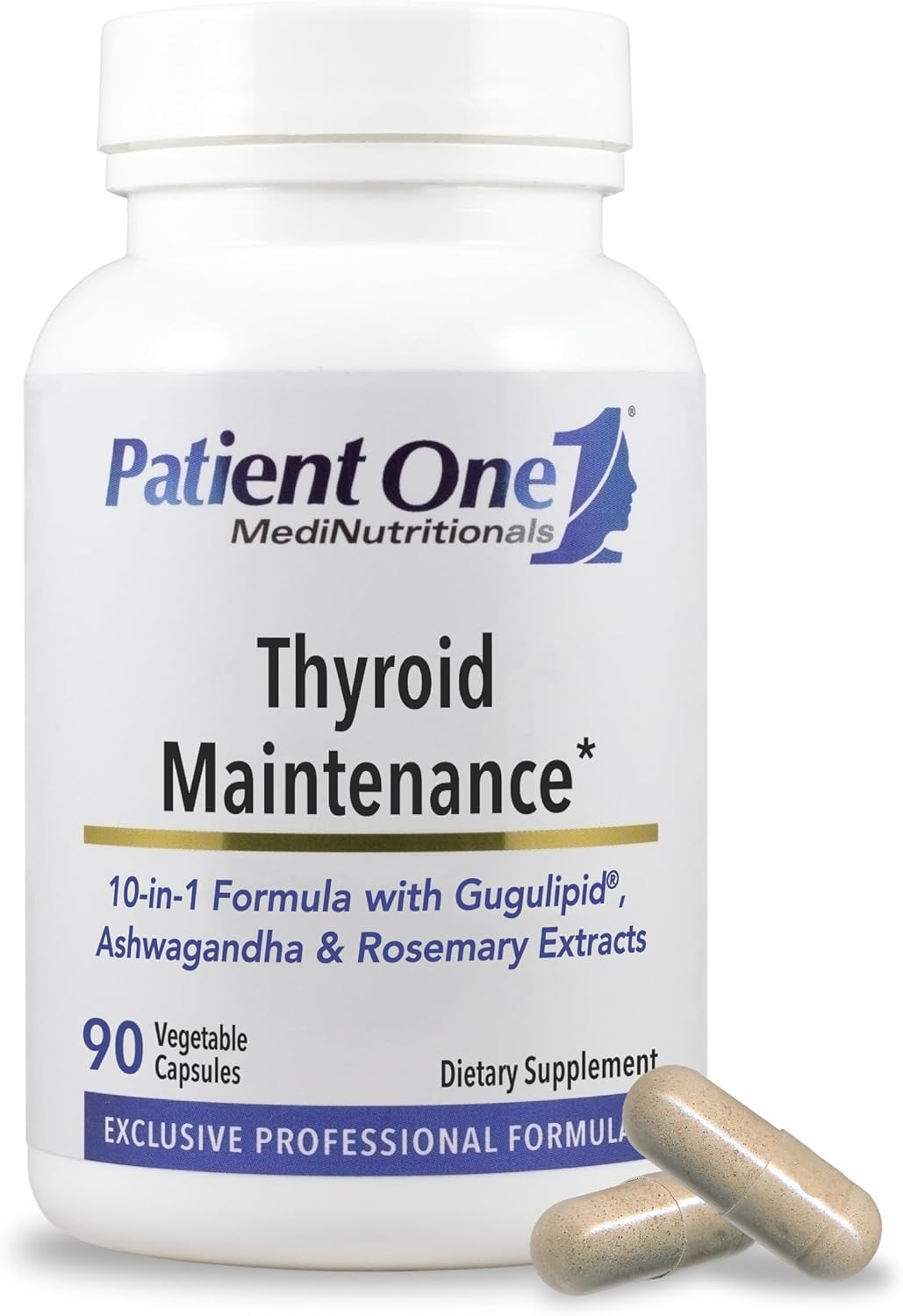 Patient One Thyroid Maintenance | Supplement to Support Thyroid Function and Energy Levels* | with Vitamin B12, Ashwagandha and More | 90 Capsules