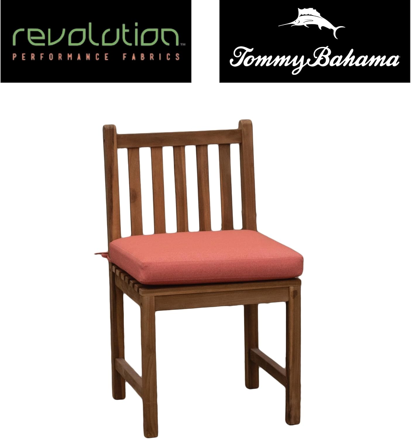 Tommy Bahama Sunbrella® Fabric 1-Piece Outdoor Knife Edge Dining Chair Cushion, 17" W x 17" L, Bamboo Bay Mango