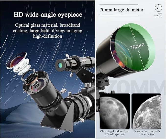 Telescopio astronómico 70mm para adultos y principiantes miniatura 3