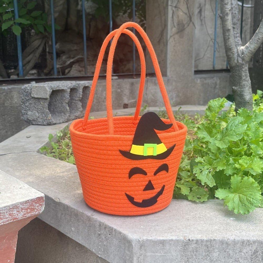 Halloween torba na cukierki cukierek albo dynia torby cukierki słoik prezent przenośny tkany kosz dyni torebka na imprezę festiwal