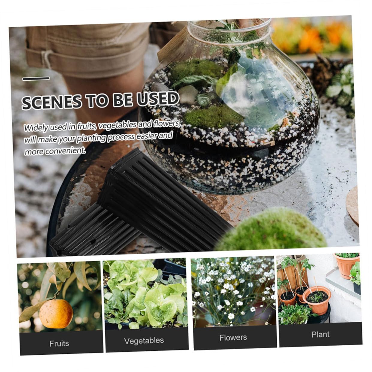BESPORTBLE Lot de 60 Pots de Démarrage en Polypropylène Épais Noirs 10x30 Cm pour Pépinière D’Agrumes et Jardinage Extérieur, Pots Nutritifs Profonds pour Plantation de Fleurs, Arbres