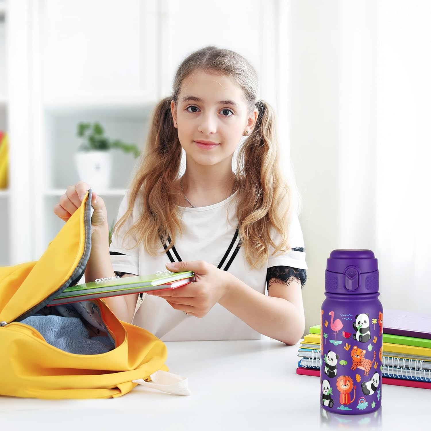 GOPPUS 12oz Kids Water Bottle with Straw Lid – BPA-Free, Leak-Proof, Insulated Stainless Steel – Sweat-Proof, Reusable for School, Sports, and Outdoor Activities - Image 2