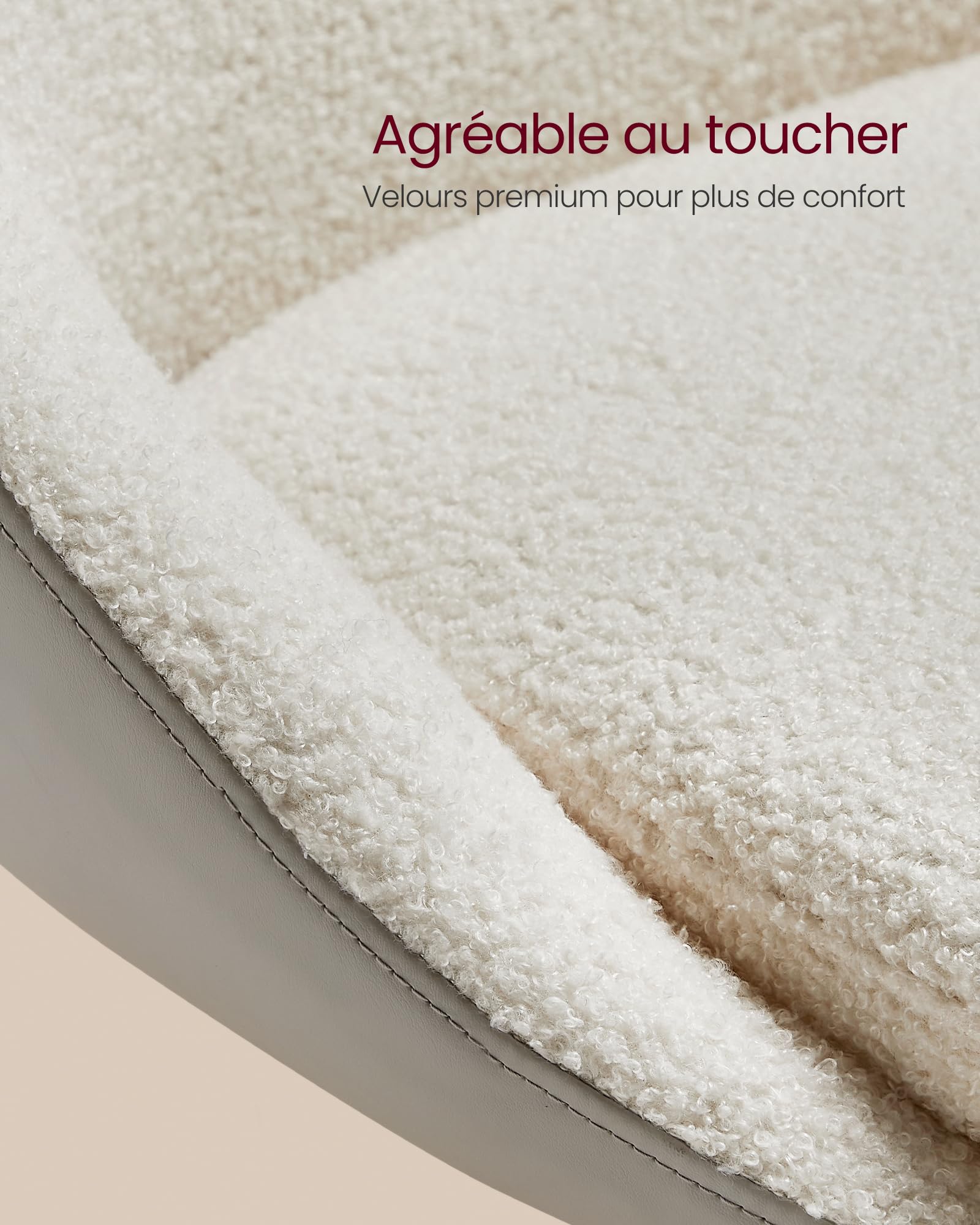 VASAGLE Tabouret de Bar, Lot de 2, Chaise de Cuisine, Réglable en Hauteur, Pivotant à 360°, avec Dossier, Socle, Repose-Pieds, Acier, pour Comptoir, Bar, Salle à Manger, Blanc Crème LJB110W01