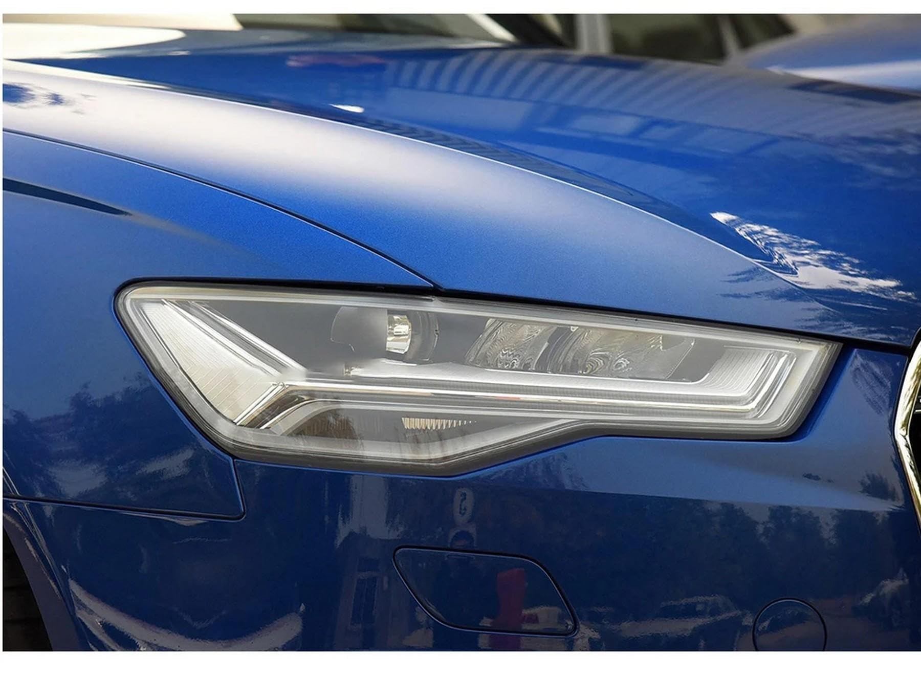 ChrOx Folia ochronna na reflektory samochodowe, renowacja reflektora, przezroczysta, czarna naklejka TPU, do Audi A6 C7 4G S6 RS6 2012-2018