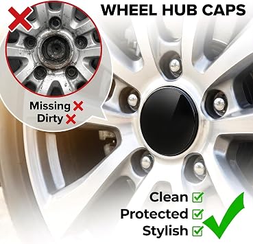 4PCS Black Universal Polished Wheel Hub Caps, Arc-shaped Glossy Car Wheel Cover, Plastic & Alloy Steel Cars Replacement Set, Suitable for Various Car Rims