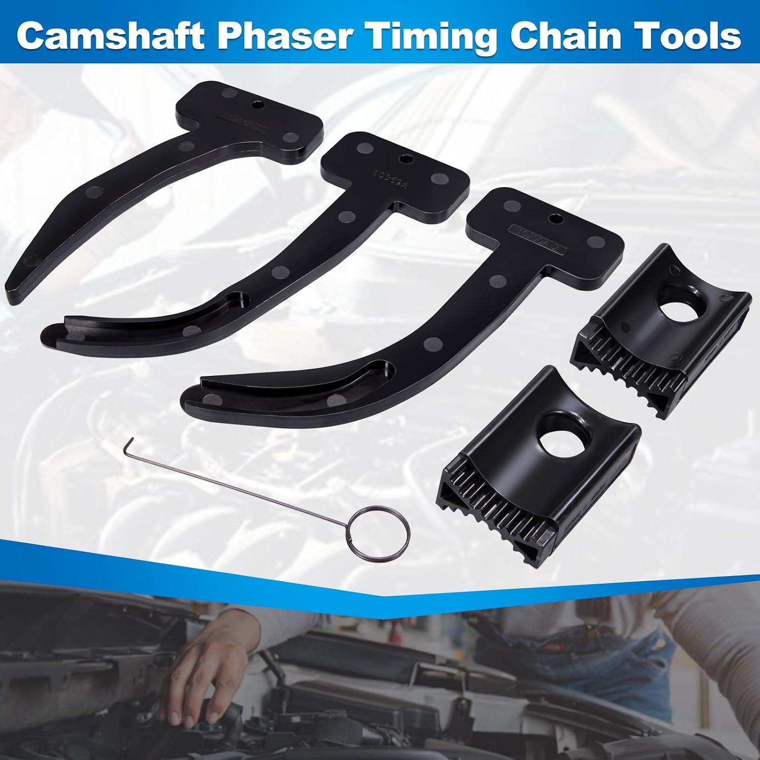 Toolwiz 3.6 Pentastar Timing Tool Kit for 2011 to 2019 Chrysler Dodge Jeep Grand Cherokee Wrangler 3.6L Engine Camshaft Phaser Timing Chain Tools 10200A+10202+10369A 6 PCS Camshaft Locking Set