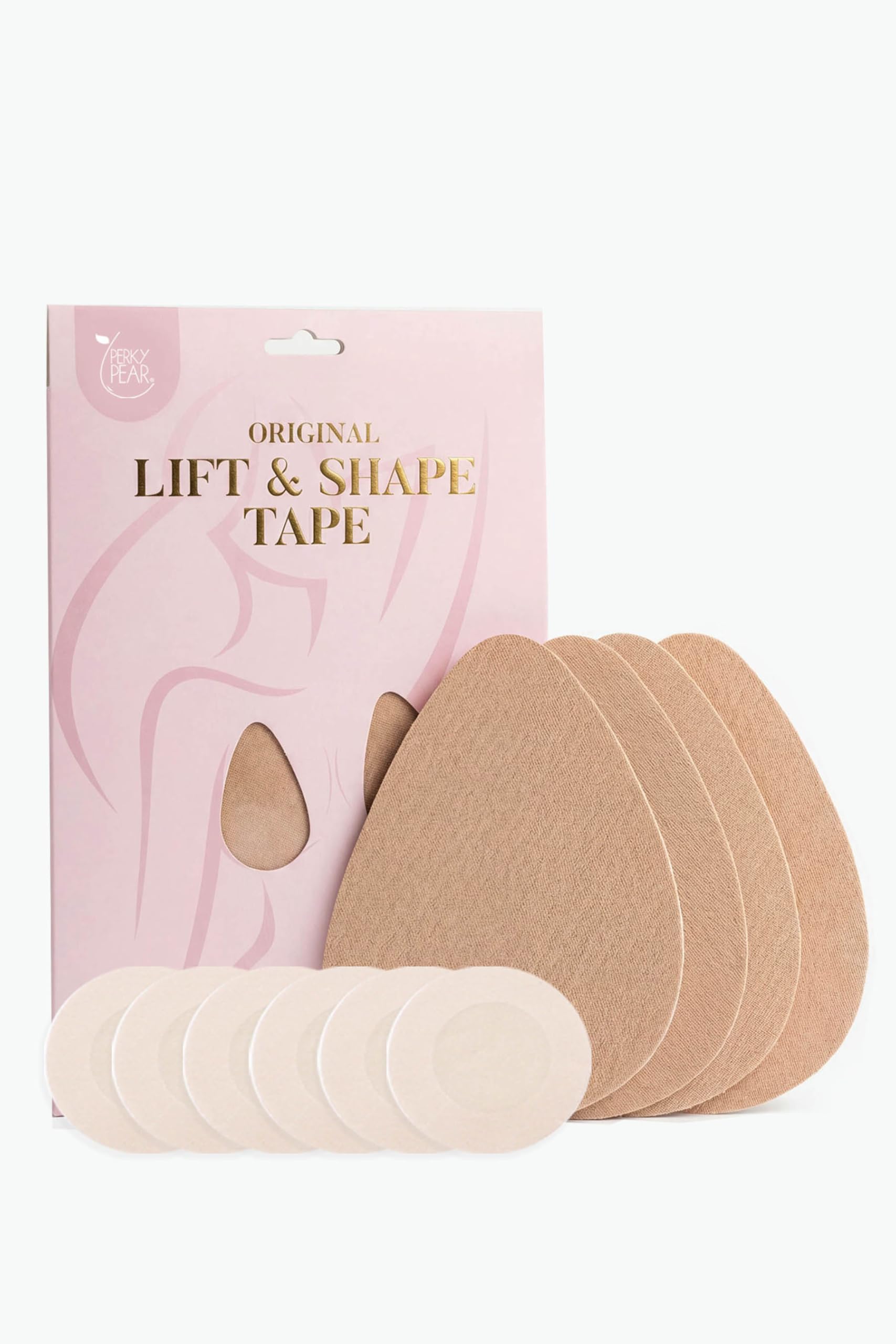 Perky Pear Original Lift & Shape Boob Tape [A-G Cups] - 2 Pairs of Boob Tape & 3 pairs Nipple Protector covers - Colour Options (Beige, GG-H)