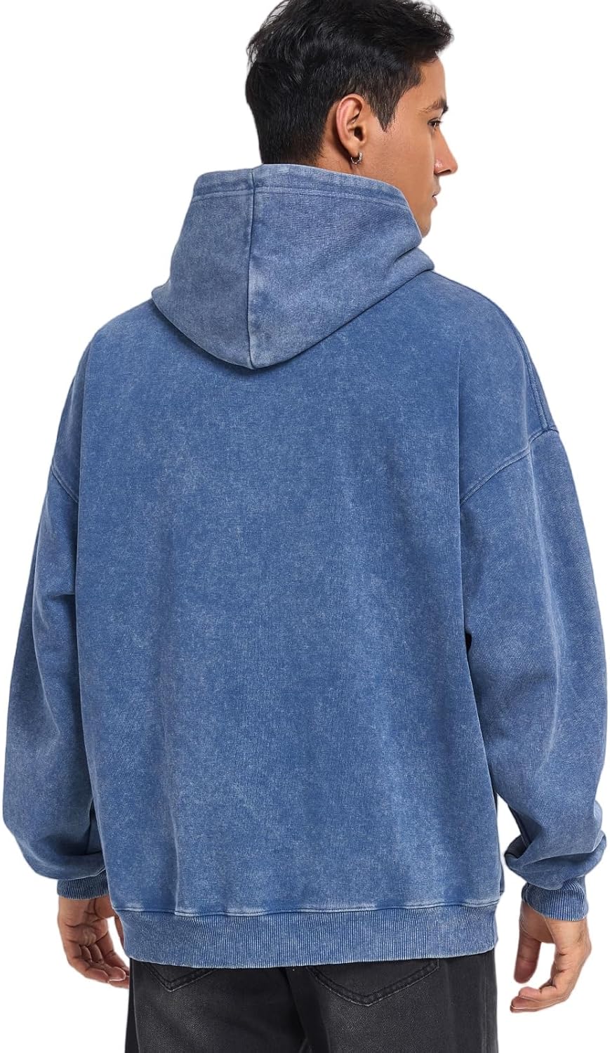 Mens Hoodies Pullover Oversized Hoodie Plush Cotton Hooded Couples Vintage Trendy Washed Streetwear Sweatshirt - Image 5