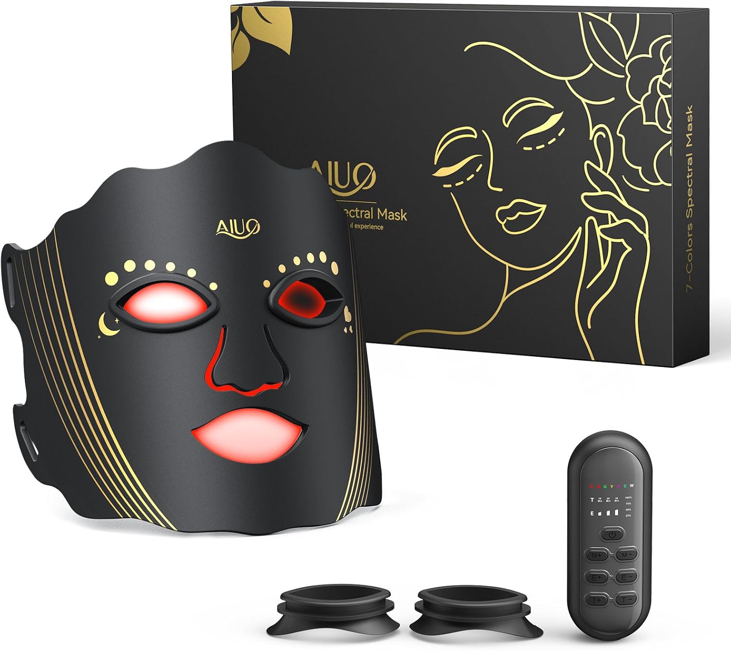 Red Light Therapy for Face, Led Face Mask Light Therapy with Rechargeable Remote, LED Face Mask Light Therapy at Home, Comfortable Red Light Therapy Mask