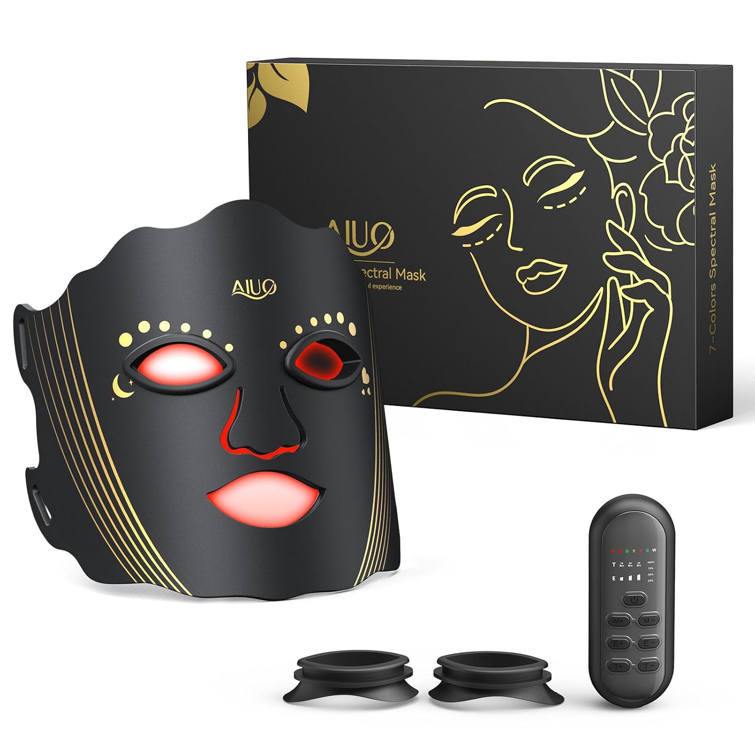Red Light Therapy for Face Led Face Mask Light Therapy with Rechargeable Remote LED Face Mask Light Therapy