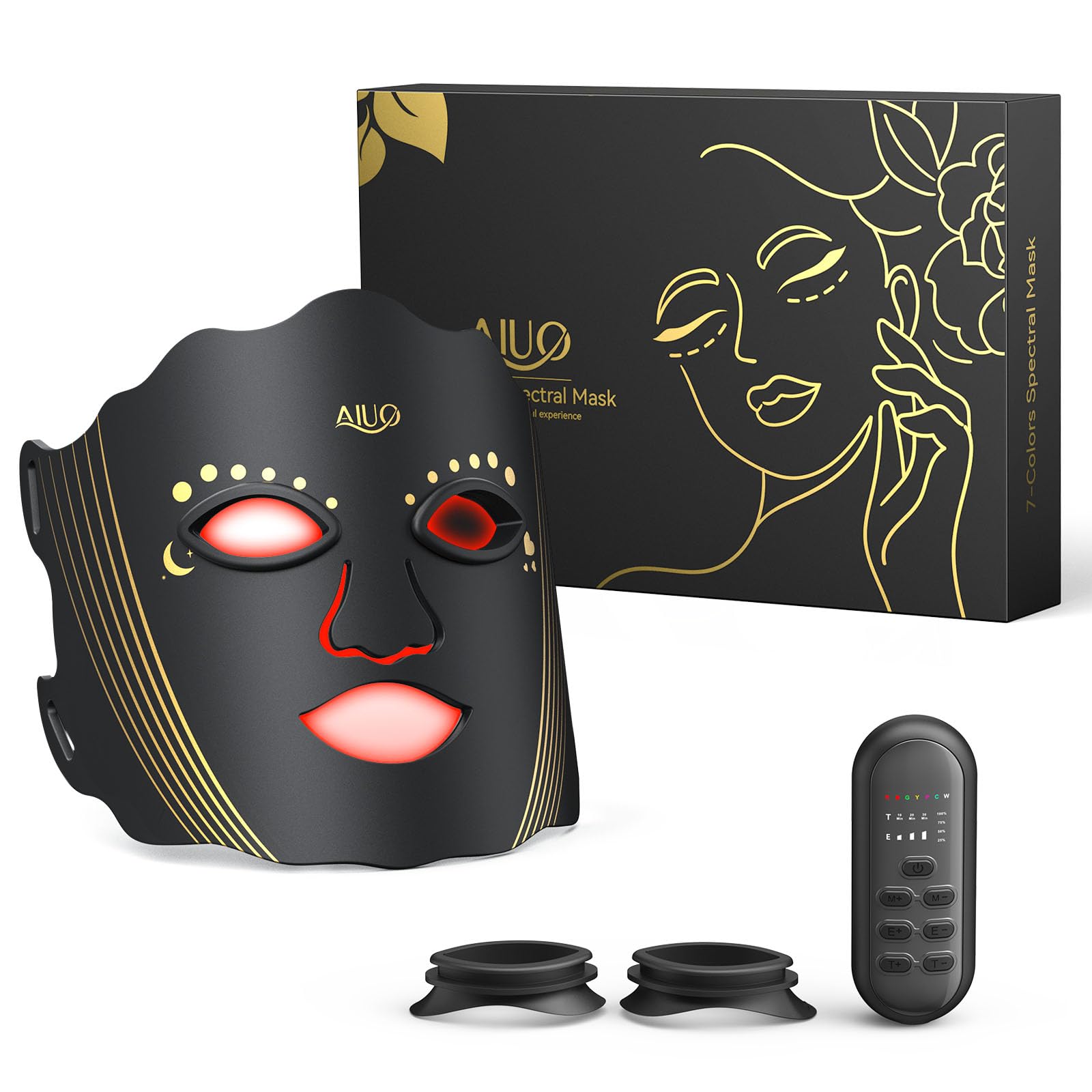 Red Light Therapy for Face Led Face Mask Light Therapy with Rechargeable Remote LED Face Mask Light Therapy