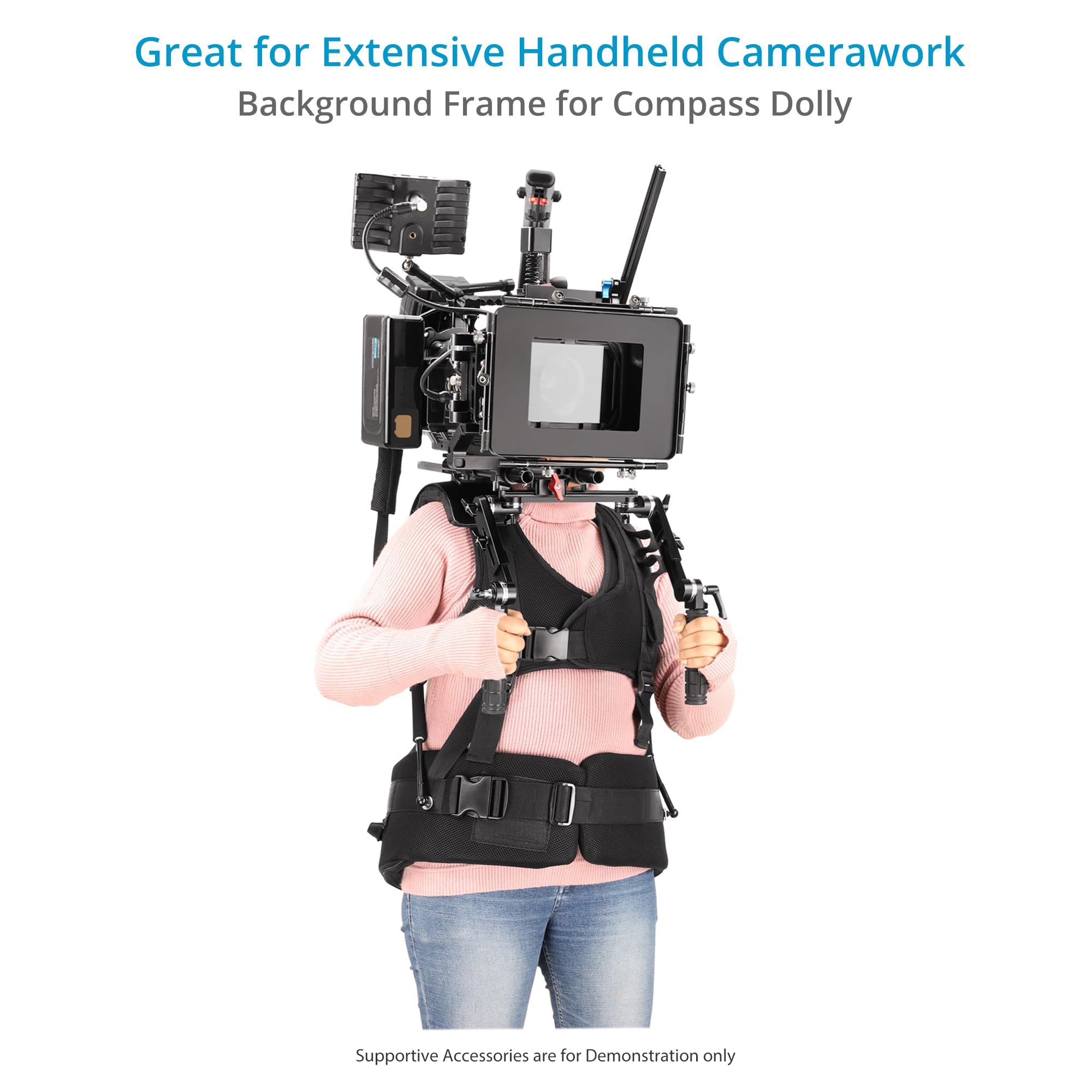 FLYCAM Flowline Master Pro Femme S/M/L, Gilet Support, 4-12 kg, 180° | Conçu pour la morphologie féminine, buste 86-102 cm et taille 66-81 cm ; hauteur 100 cm, replié à 60 cm.