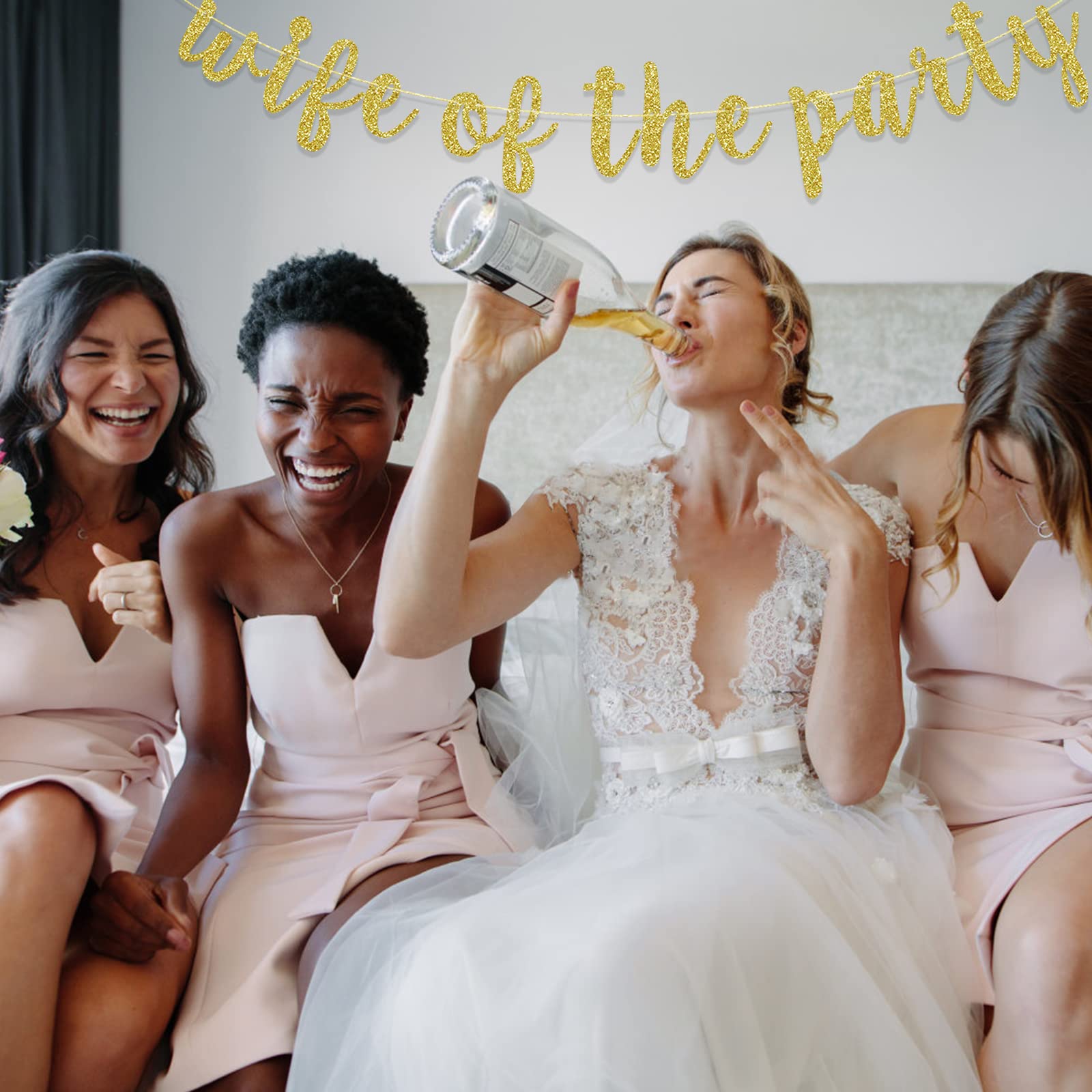 "Girls Just Wanna Have Fun" Glitter Banner - Bachelorette & Birthday Party Decorations - View #8