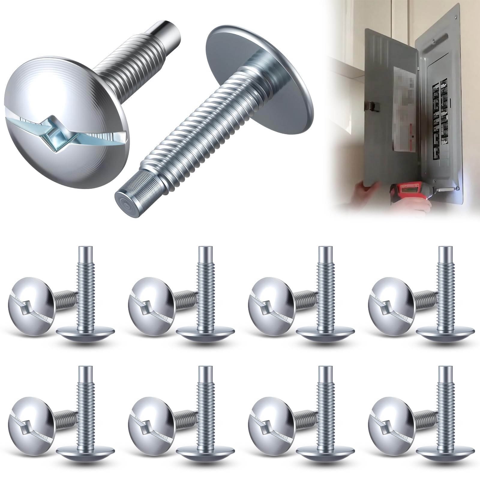 Gulfmew 18Pcs Load Center Cover Replacement Screws Compatible with Square D S106 and Siemens ECTS2, Panel Screw Compatible with QO & Homeline Panels,