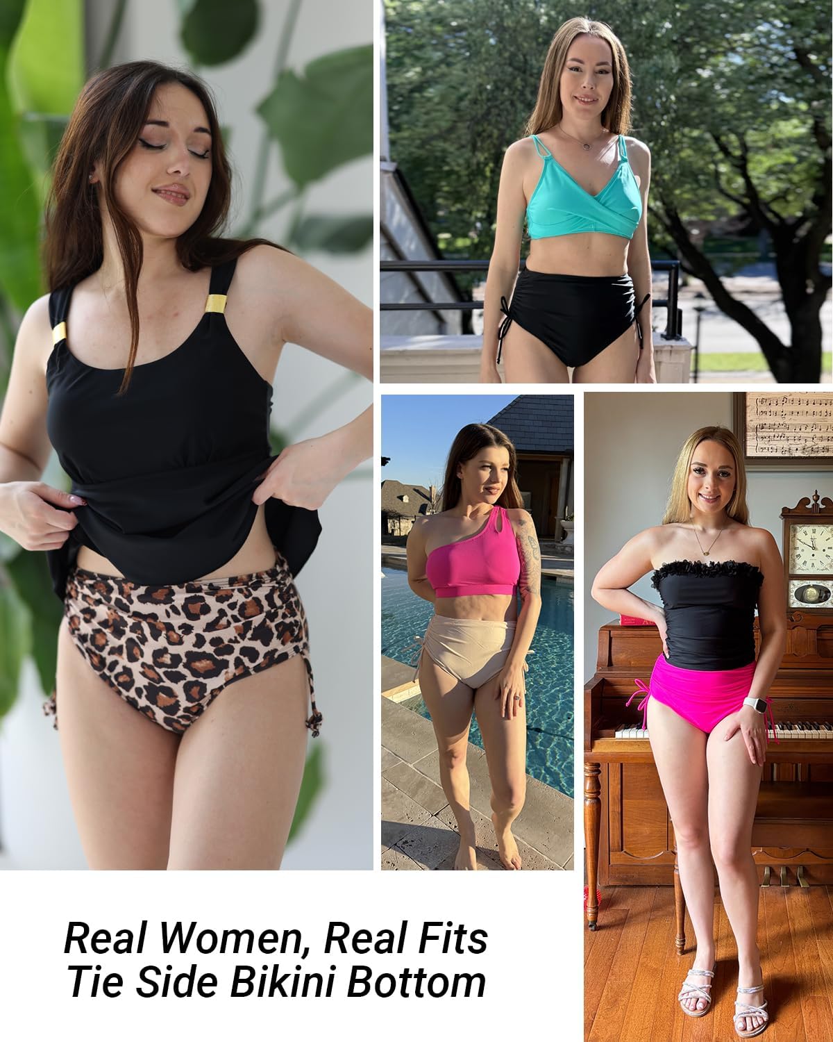 Holipick Swimsuit Bottoms for Women - High Waisted Bikini Bottoms Tie Side Tummy Control Bathing Suit Bottom - Image 4