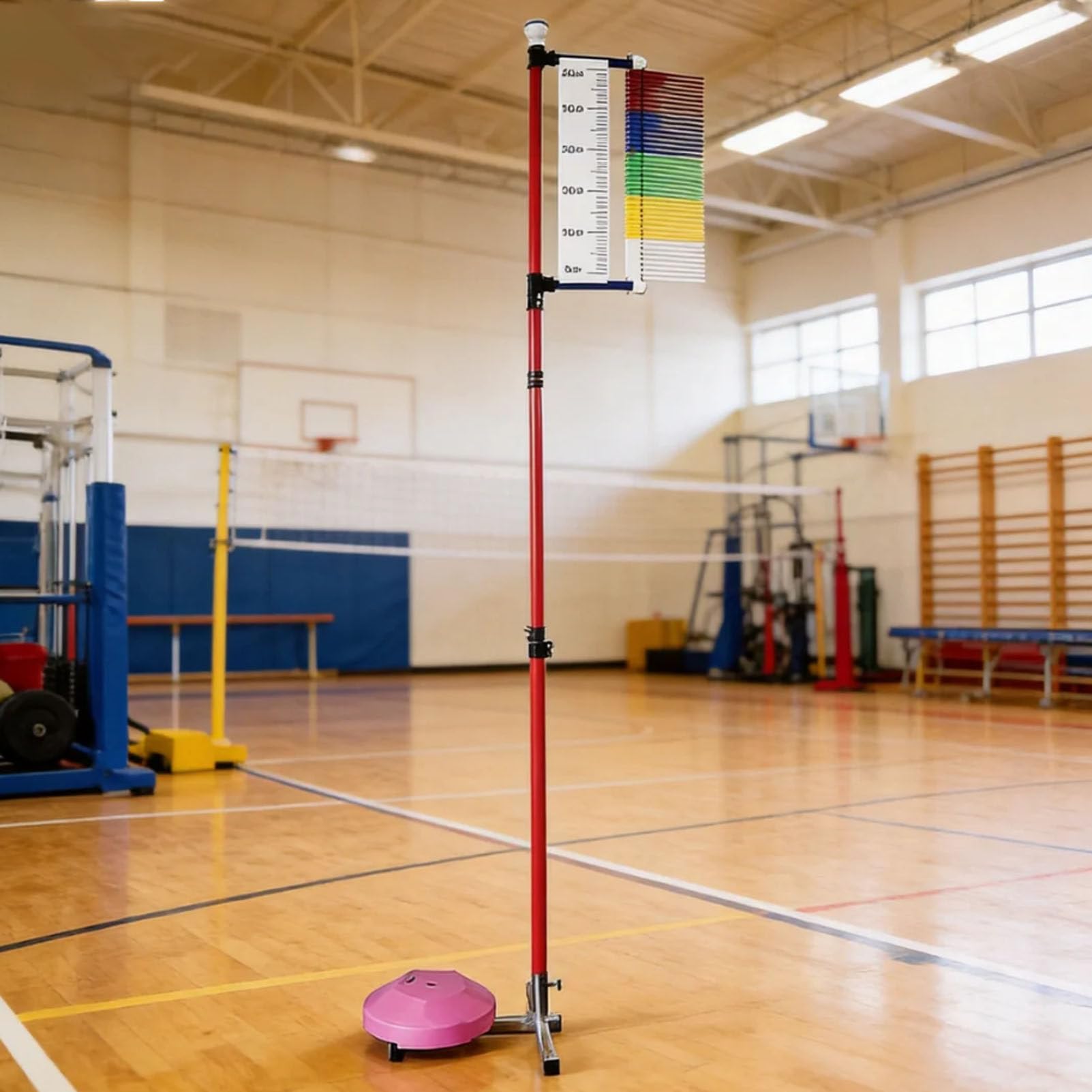 Équipement d'entraînement au saut en hauteur avec ruban de mesure ajustable jusqu'à 3,5m