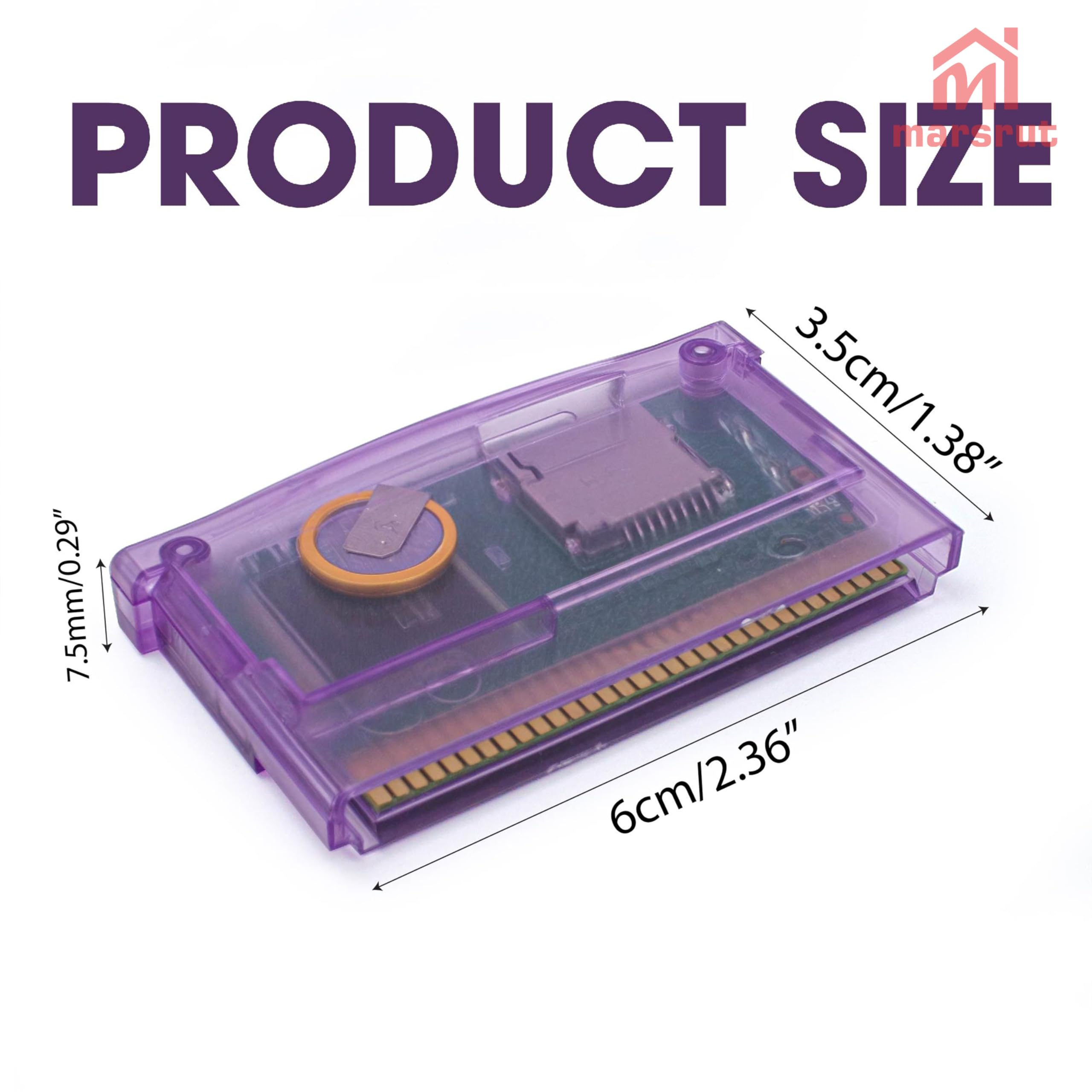 GBA SD Cartridge Flash Cart Game Cartridge Support TF Card for GBA/SP/GBM/IDS/NDS/NDSL for GameBoy Advanced, FAT Format, Maximum Capacity to 2Gb, New Version