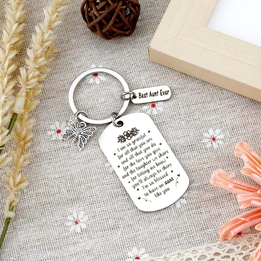 Keychain Valentines Gifts For Aunt Gift Ideas Auntie Gifts From Niece Nephew Best Aunt Ever Gift for Birthday Christmas Mother's Day Valentines Mothers Day Retirement Auntie Birthday Presents - Image 6